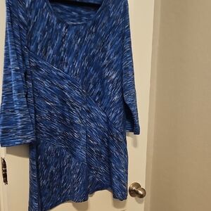 Hannah Blue Striped Plus Size Top